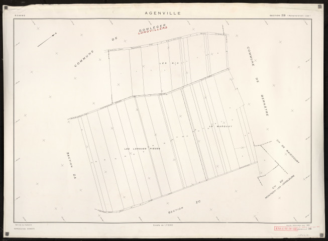 Plan du cadastre rénové - Agenville : section ZB