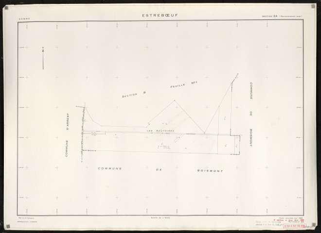 Plan du cadastre rénové - Estréboeuf : section ZA