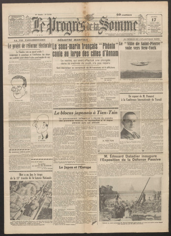 Le Progrès de la Somme, numéro 21819, 17 juin 1939