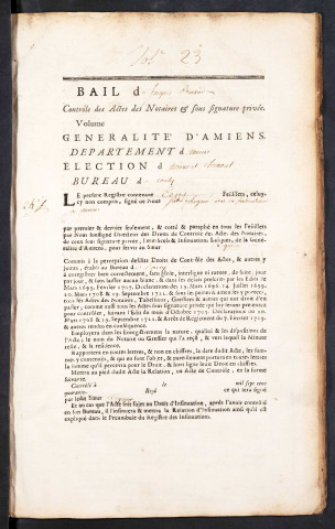Contrôle des actes du bureau de Conty pour la période du 20 décembre 1745 au 28 juin 1748