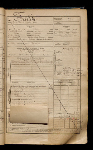 Tahon, Gaston Marius Napoléon, né le 04 mai 1870 à Caours (Somme), classe 1890, matricule n° 37, Bureau de recrutement d'Abbeville