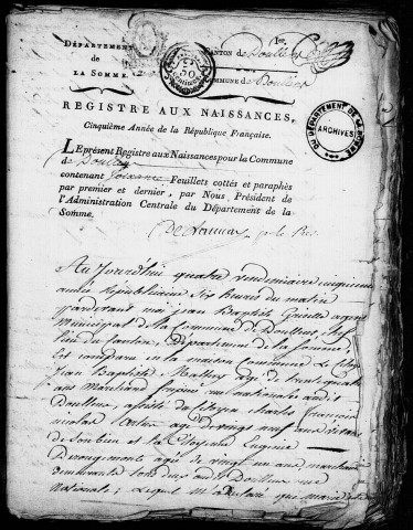 Doullens : naissances, mariages, décès