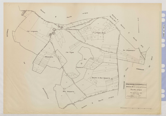 Plan du cadastre rénové - Briquemesnil-Floxicourt : section D