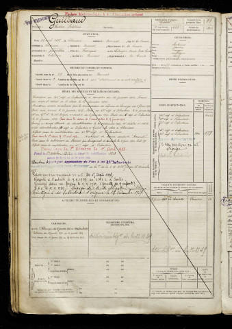 Guilbaud, Lucien Frédéric, né le 29 avril 1897 à Chéniers (Creuse), classe 1917, matricule n° 228, Bureau de recrutement de Péronne
