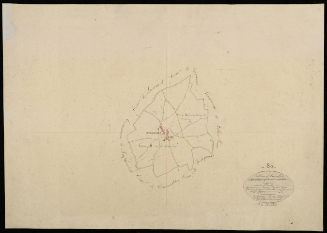 Plan du cadastre napoléonien - Longavesnes : tableau d'assemblage