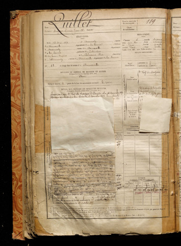 Quillet, Eugène Firmin Jean Baptiste, né le 13 mai 1872 à Beaumetz (Somme), classe 1892, matricule n° 189, Bureau de recrutement d'Abbeville