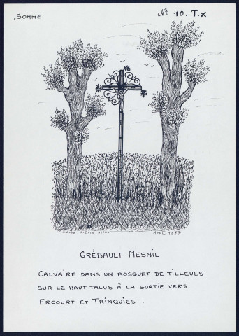 Grébault-Mesnil : calvaire dans un bosquet de tilleuls - (Reproduction interdite sans autorisation - © Claude Piette)