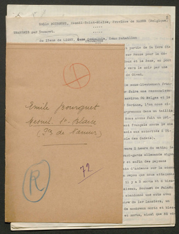 Témoignage de Bourguet, Emile et correspondance avec Jacques Péricard