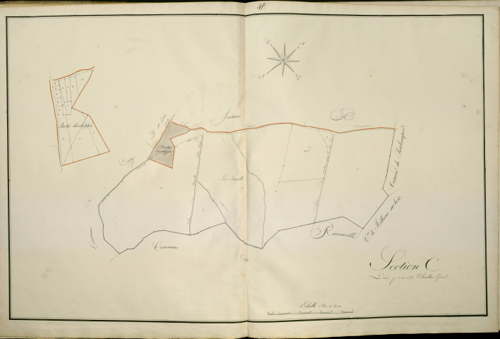 Plan du cadastre napoléonien - Atlas cantonal - Villers-Bocage (Villers Bocage) : C