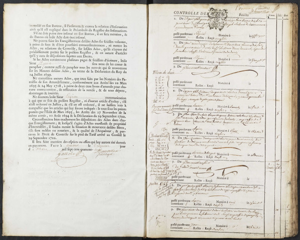 Contrôle des actes du bureau de Conty pour la période du 28 juin 1748 au 22 novembre 1750