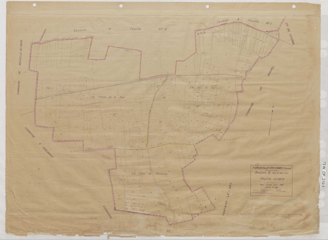 Plan du cadastre rénové - Forceville-en-Vimeu : section B
