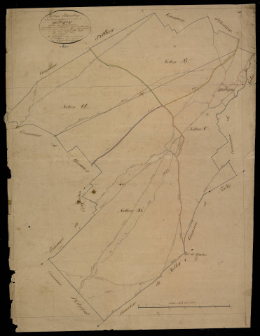Plan du cadastre napoléonien - Metigny : tableau d'assemblage