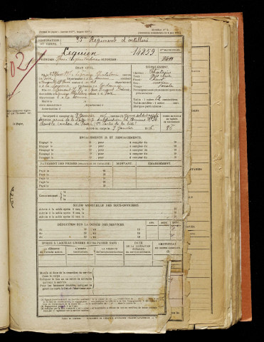 Lequien, Henri Eugène Victorien, né le 29 mars 1897 à Lignières-Châtelain (Somme), classe 1917, matricule n° 86, Bureau de recrutement d'Amiens