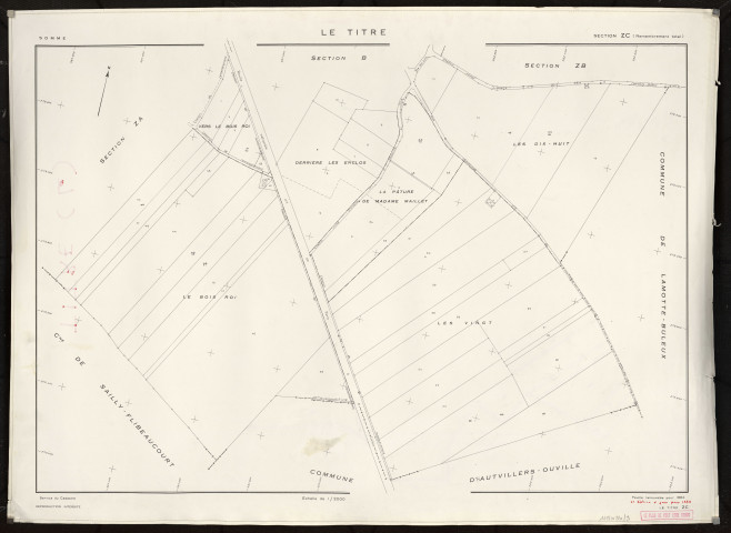 Plan du cadastre rénové - Le Titre : section ZC