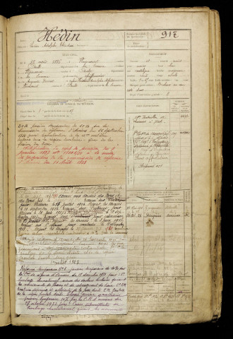 Hédin, Lucien Adolphe Théodose, né le 12 août 1886 à Woincourt (Somme), classe 1906, matricule n° 917, Bureau de recrutement d'Abbeville