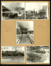 Gare de saleux. Un convoi ferroviaire en flammes duquel sont extraites les dépouilles calcinées de 3 prisonniers de guerre allemands évadés du Havre