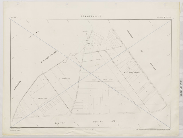 Plan du cadastre rénové - Framerville : section Z1