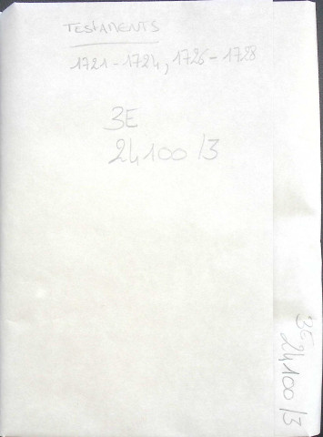 Etude de Me Jean Baptiste Fournier à Amiens (étude n°4). Minutes des années 1721-1728