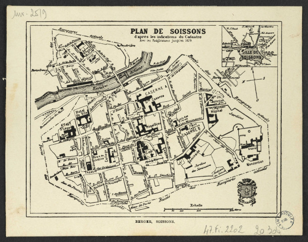 Plan de Soissons, d'après les indications du cadastre avec les modifications jusqu'en 1879