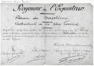 Extrait de baptême d'Eugène Ferdinand Marie Emery, baptisé le 28 juillet 1890 en la cathédrale de la zone Torride (Royaume de l'Equateur)