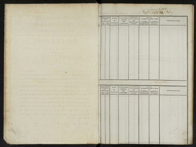 Répertoire des formalités hypothécaires, du 21/11/1814 au 25/11/1815, volume n° 34 (Conservation des hypothèques de Doullens)