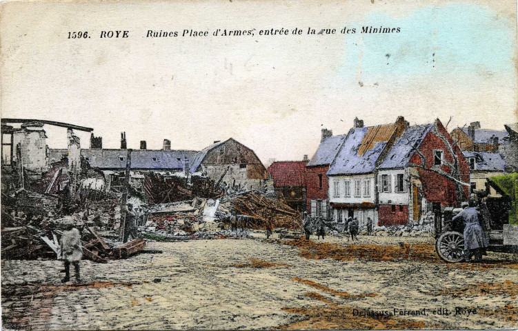 Ruines place d'armes, entrée de la rue des minimes