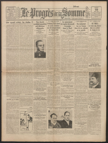 Le Progrès de la Somme, numéro 18617, 19 août 1930
