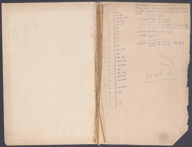 Table des successions et absences du bureau de Péronne (Reprise de la numérotation des tables du bureau de Roisel)