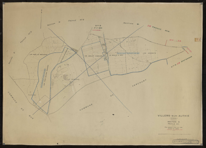 Plan du cadastre rénové - Villers-sur-Authie : section D1