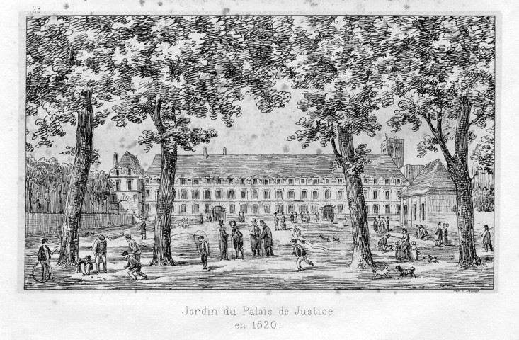 Jardin du Palais de Justice en 1820
