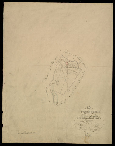 Plan du cadastre napoléonien - Frohen-sur-Authie (Frohen le petit) : tableau d'assemblage