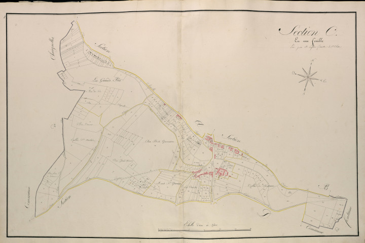 Plan du cadastre napoléonien - Atlas cantonal - Chuignes : C