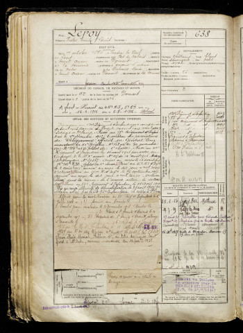 Leroy, Victor Emile Louis, né le 17 octobre 1896 à Vendin-le-Vieil (Pas-de-Calais), classe 1916, matricule n° 638, Bureau de recrutement d'Abbeville