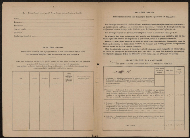 Cléry-sur-Somme. Demande d'indemnisation des dommages de guerre : dossier Gorrier-Dubois
