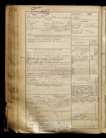 Tilloloy, Patrice Joseph, né le 25 juillet 1899 à Bucquoy (Pas-de-Calais), classe 1919, matricule n° 304, Bureau de recrutement de Péronne