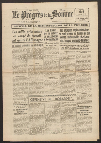 Le Progrès de la Somme, numéro 22953, 24 avril 1943