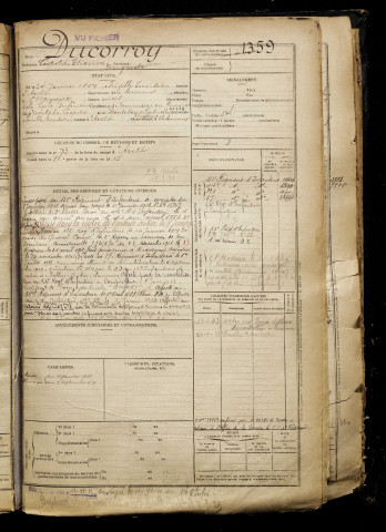 Ducorroy, Léopold Etienne Auguste, né le 24 janvier 1897 à Friville-Escarbotin (Somme), classe 1917, matricule n° 1359, Bureau de recrutement d'Abbeville