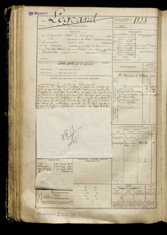 Legrand, Léon Paul Raymond, né le 06 janvier 1890 à Longroy (Seine-Maritime), classe 1910, matricule n° 1138, Bureau de recrutement d'Abbeville
