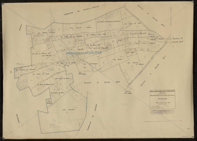 Plan du cadastre rénové - Millencourt-en-Ponthieu : section A1