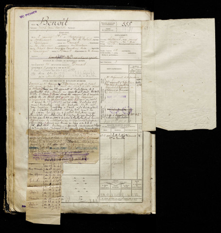 Benoît, Joseph Jean Baptiste, né le 08 janvier 1896 à Rocquigny (Pas-de-Calais), classe 1916, matricule n° 558, Bureau de recrutement d'Abbeville