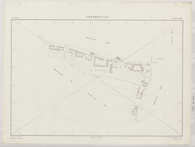 Plan du cadastre rénové - Framerville : section AE