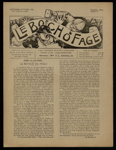 LE BOCHOFAGE. ORGANE ANTICAFARDEUX, KAISERICIDE ET EMBUSCOPHOBE