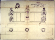 Guerre 1914-1918. Projet de monument aux morts figurant les allégories de la marine et de l'infanterie