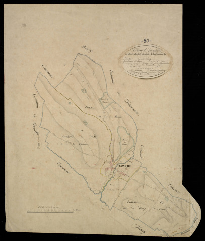 Plan du cadastre napoléonien - Contre : tableau d'assemblage