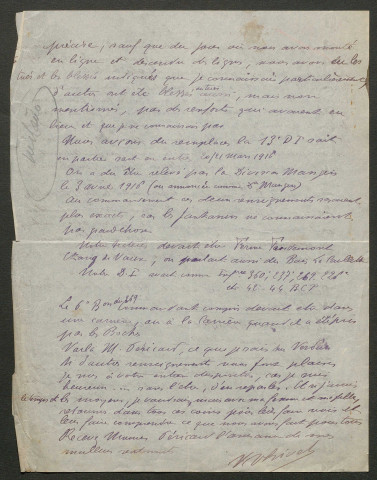 Témoignage de Thivet, Victor et correspondance avec Jacques Péricard