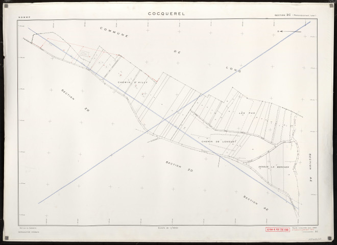 Plan du cadastre rénové - Cocquerel : section ZC
