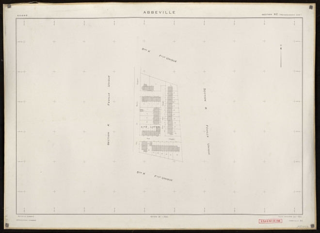 Plan du cadastre rénové - Abbeville : section XC