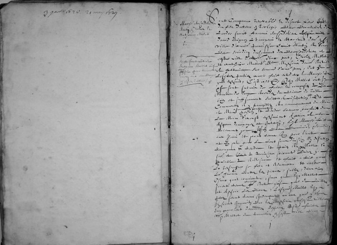 Etude de Me Jean Denis à Amiens (étude n°21). Minutes des années 1628-1629