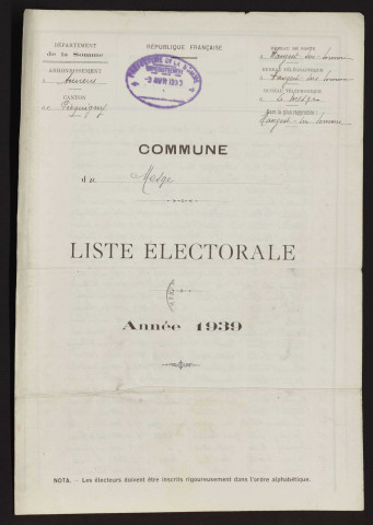 Liste électorale : Mesge (Le)