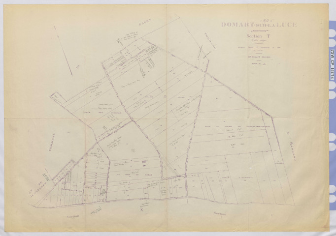 Plan du cadastre rénové - Domart-sur-la-Luce : section T